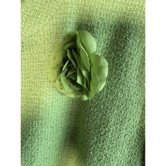 Sag Harbor Textured Jacket Bright Green Blazer Pockets Flower Size 24W - Picture 5 of 13